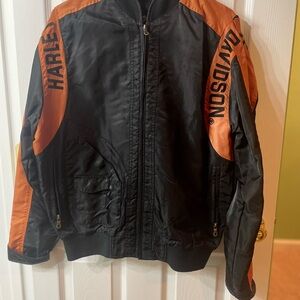 Harley-Davidson Black and Orange Men's Jacket